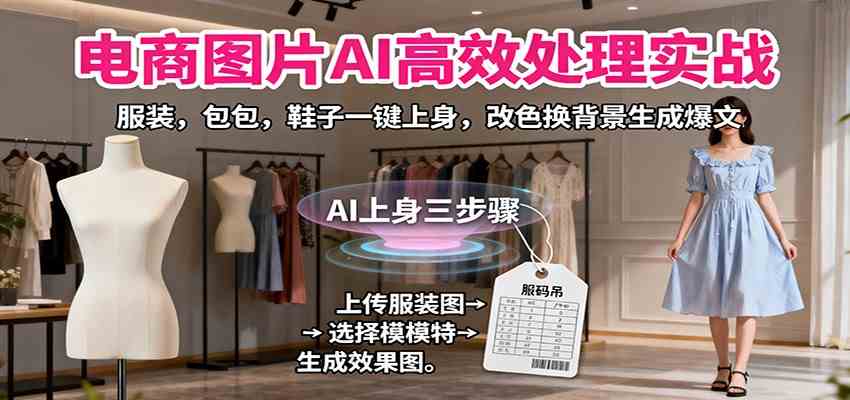 电商图片AI高效处理实战，服装，包包，鞋子一键上身，改色换背景生成爆文-想要创业网