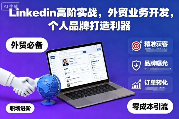 Linkedin高阶实战,外贸业务开发,个人品牌打造利器-想要创业网