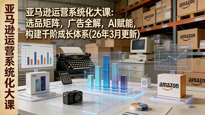 亚马逊运营系统化大课：选品矩阵，广告全解，AI赋能，构建千阶成长体系(26年3月更新-想要创业