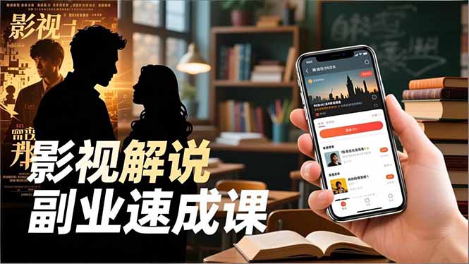 Tk影视解说副业速成课，软件安装、全流程实操、爆款预设，新手两周变现-想要创业网