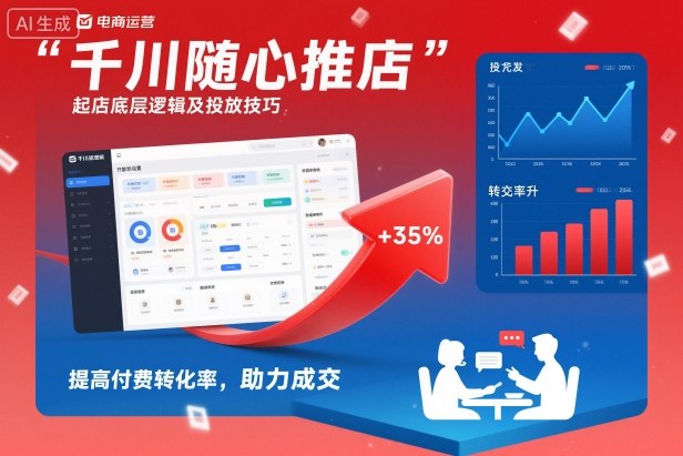 千川随心推起店底层逻辑及投放技巧，提高付费转化率，助力成交-想要创业网