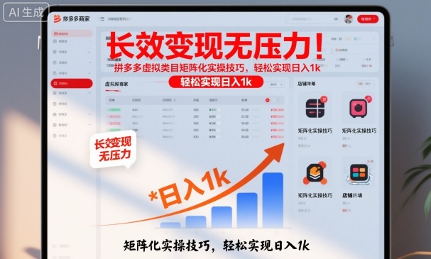 长效变现无压力!拼多多虚拟类目矩阵化实操技巧,轻松实现日入1k【揭秘】-想要创业网