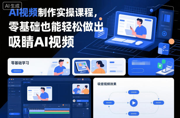 AI视频制作实操课程，零基础也能轻松做出吸睛AI视频-想要创业网