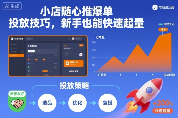 小店随心推爆单投放技巧，新手也能快速起量-想要创业网