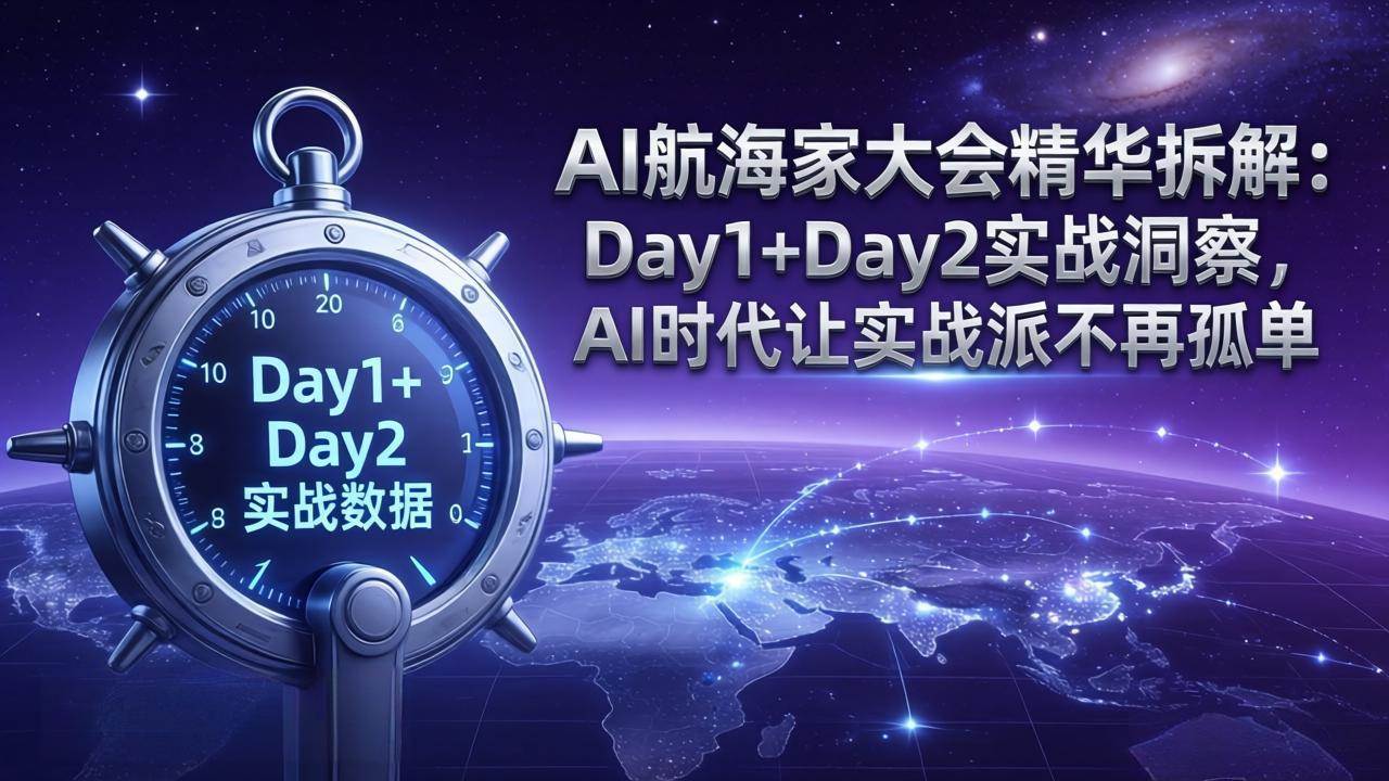 （17867期）AI航海家大会精华拆解：Day1+Day2实战洞察，AI时代让实战派不再孤单-想要创业