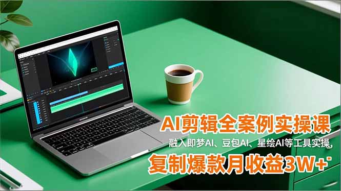 AI剪辑全案例实操课，融入即梦AI、豆包AI、星绘AI等工具实操，复制爆款月收益3W+-想要创业网
