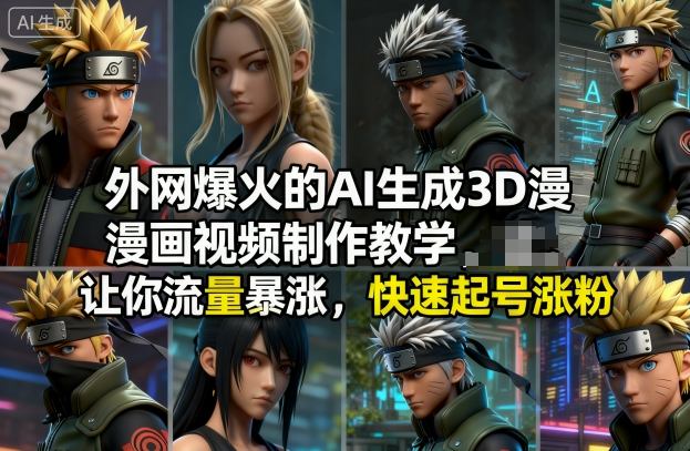 外网爆火的AI生成3D漫画视频制作教学，让你流量暴涨，快速起号涨粉！-想要创业网