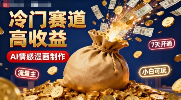 公众号冷门赛道,用AI做情感漫画,7天开通流量主,操作简单,小白可玩-想要创业网