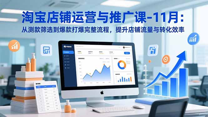 淘宝店铺运营与推广课-11月:从测款筛选到爆款打爆完整流程,提升店铺流量与转化效率-想要创业网