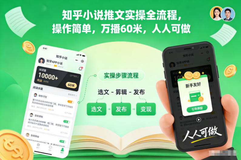 知乎小说推文实操全流程,操作简单,万播60米,人人可做-想要创业网