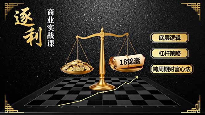 《逐 利》商业实战课,底层逻辑、杠杆策略、18锦囊,跨周期财富心法(更新-想要创业网