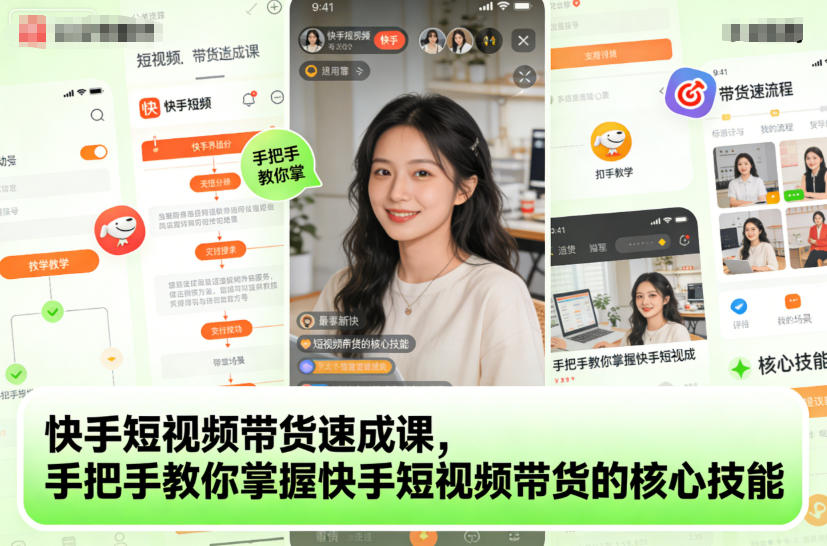 快手短视频带货速成课,手把手教你掌握快手短视频带货的核心技能-想要创业网