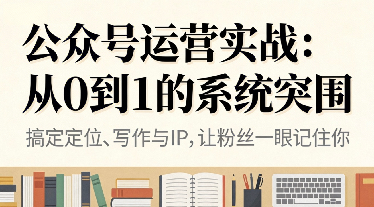 公众号运营实战:从0到1的系统突围-想要创业网