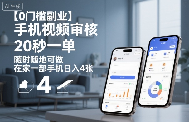 【0门槛副业】手机视频审核，20秒一单，随时随地可做，在家一部手机日入4张【揭秘】-想要创业网