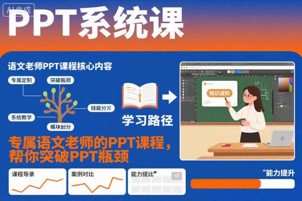 PPT系统课,专属语文老师的PPT课程,帮你突破PPT瓶颈-想要创业网
