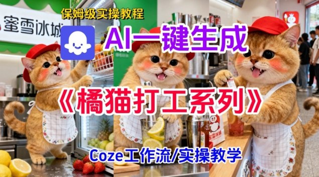 Coze扣子工作流一键生成胖橘猫打工短视频,保姆级实操搭建教学-想要创业网