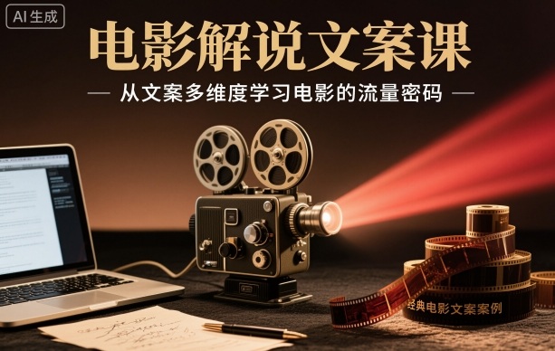 电影解说文案课,从文案多维度学习电影的流量密码-想要创业网