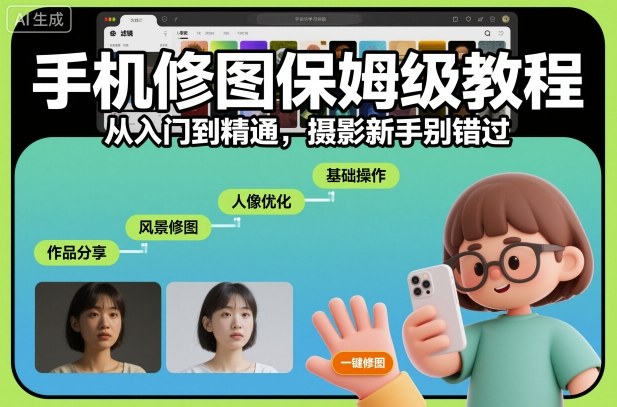 手机修图保姆级教程，从入门到精通，摄影新手别错过-想要创业网