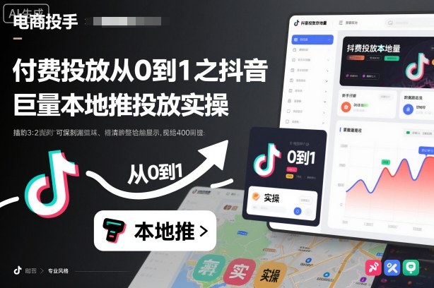 付费投放从0到1之抖音巨量本地推投放实操-想要创业网