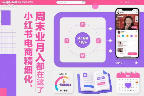 小红书电商精细化运营全流程，周末副业月入1W+，全套方法都在这了-想要创业网