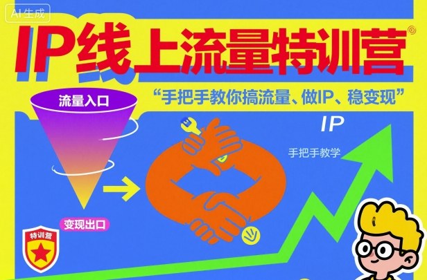 IP线上流量特训营，手把手教你搞流量、做IP、稳变现-想要创业网