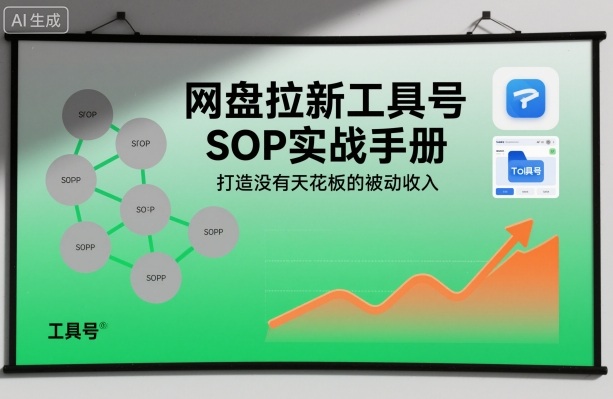 网盘拉新工具号SOP实战手册，打造没有天花板的被动收入-想要创业网