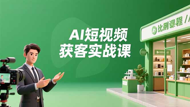 AI短视频获客实战课,数字人创作、实体行业应用、精准引流,30天获取客源月入6万+-想要创业网