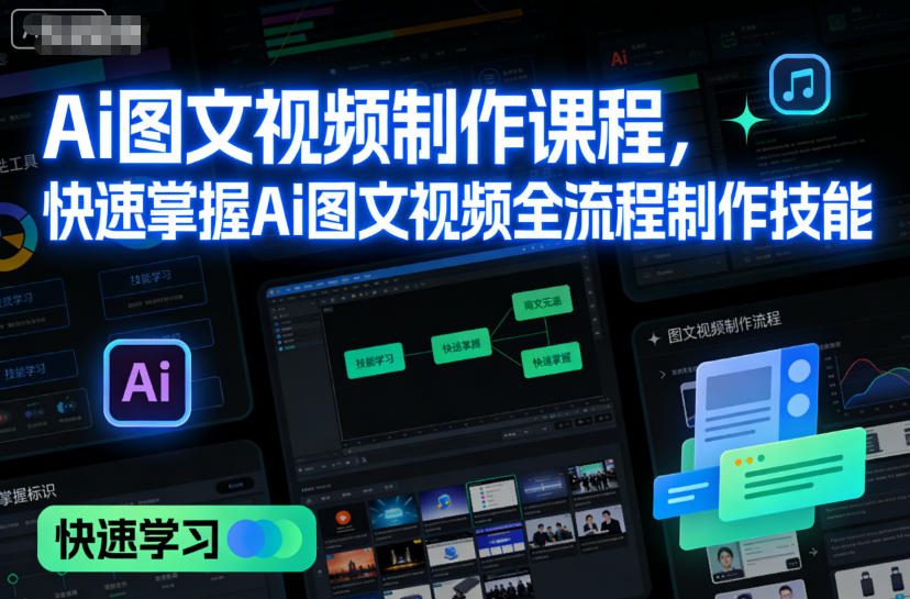 Ai图文视频制作课程,快速掌握Ai图文视频全流程制作技能-想要创业网