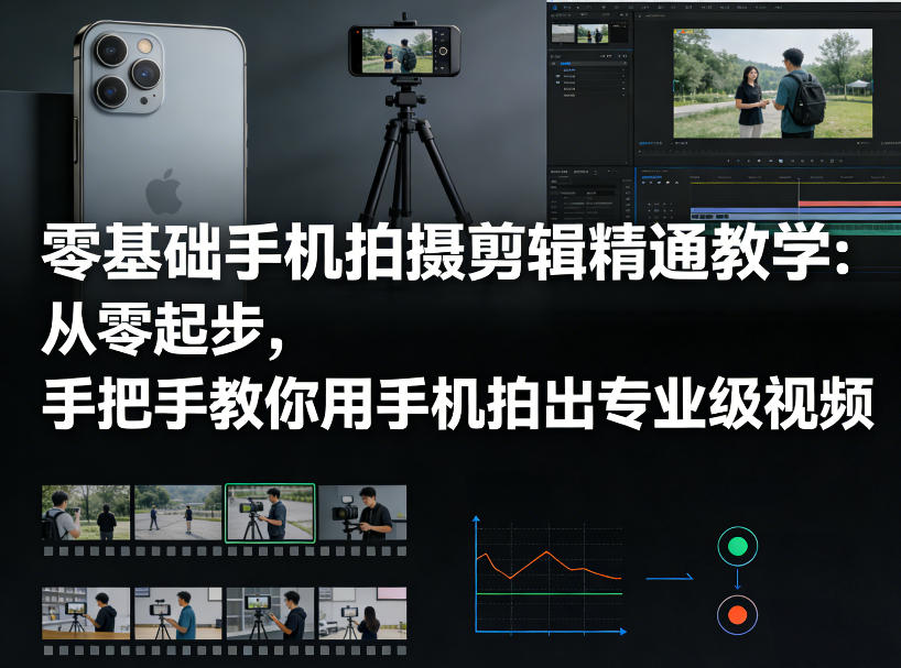 零基础手机拍摄剪辑精通教学：从零起步，手把手教你用手机拍出专业级视频-想要创业