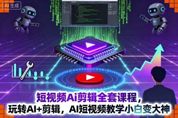 短视频Ai剪辑全套课程，玩转AI+剪辑，AI短视频教学小白变大神-想要创业网