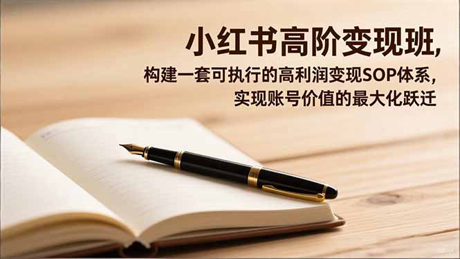 小红书高阶变现班，构建一套可执行的高利润变现SOP体系，实现账号价值的最大化跃迁-想要创业网