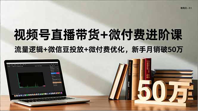 视频号直播带货+微付费进阶课：流量逻辑+微信豆投放+微付费优化，新手月销破50万-想要创业网