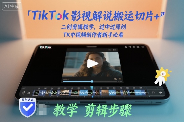 TikTok影视解说搬运切片+二创剪辑教学，过中过原创，TK中视频创作者新手必看-想要创业网