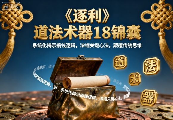 《逐利》道法术器18锦囊,系统化揭示搞钱逻辑,浓缩关键心法,颠覆传统思维(更新)-想要创业网
