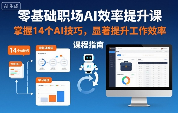 零基础职场AI效率提升课,掌握14个AI技巧,显著提升工作效率-想要创业网