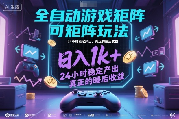 全自动游戏掘金，可矩阵操作，日入1k+，24小时稳定产出，真正的睡后收益【揭秘】-想要创业网