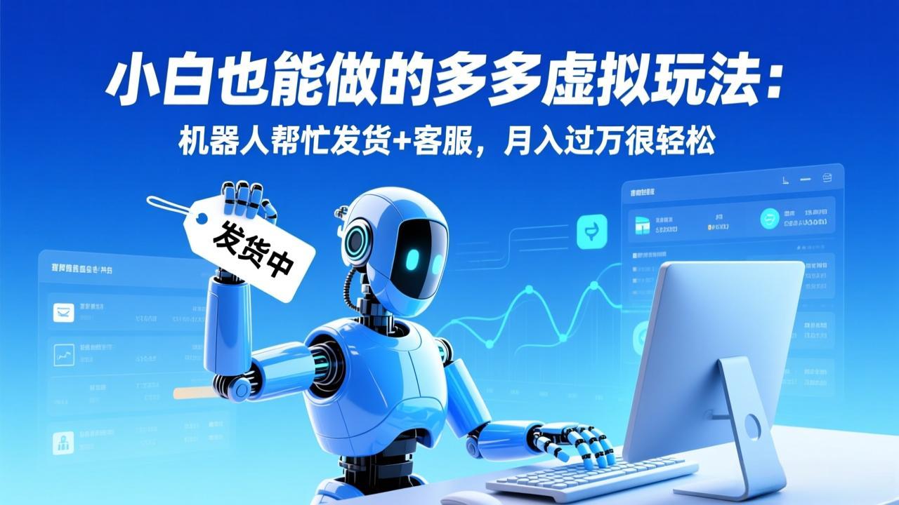 小白也能做的多多虚拟玩法：机器人帮忙发货+客服，月入过万很轻松-想要创业