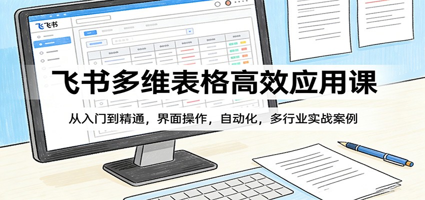 飞书多维表格高效应用课：从入门到精通，界面操作，自动化，多行业实战案例-想要创业