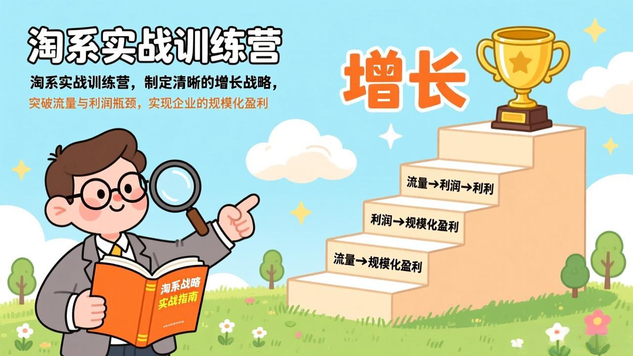 淘系实战训练营，制定清晰的增长战略，突破流量与利润瓶颈，实现企业的规模化盈利-想要创业