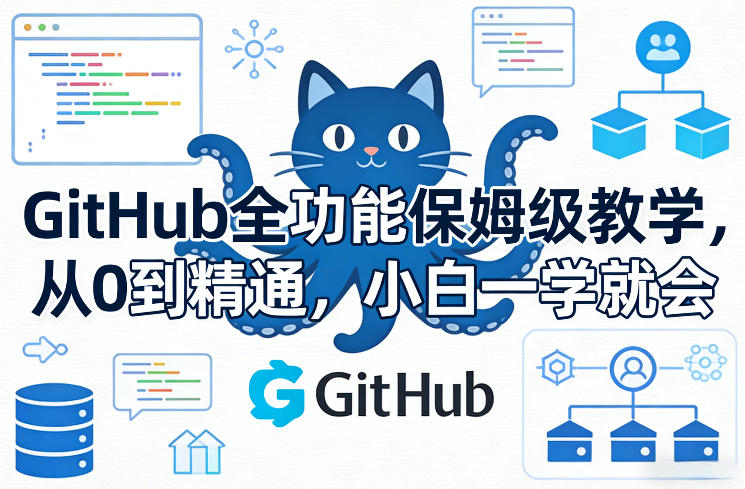 GitHub全功能保姆级教学，从0到精通，小白一学就会-想要创业