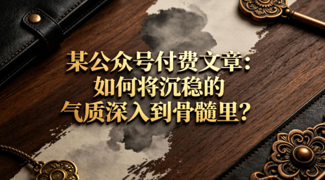 某公众号付费文章：如何将沉稳的气质深入到骨髓里？-想要创业