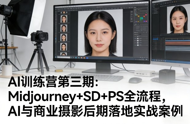 AI训练营第三期:Midjourney+SD+PS全流程,AI与商业摄影后期落地实战案例-想要创业