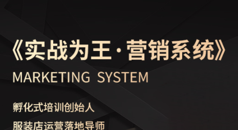 老杨·服装老板必修课《实战为王-营销系统》实现业绩被动式增长-想要创业