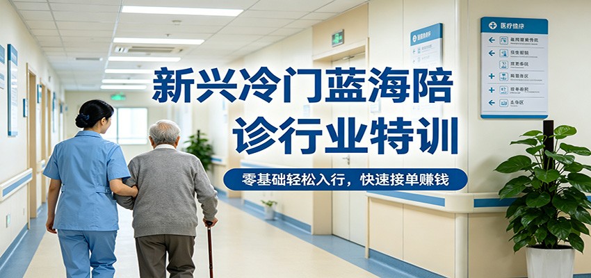 新兴冷门蓝海陪诊行业特训，零基础轻松入行，快速接单赚钱-想要创业