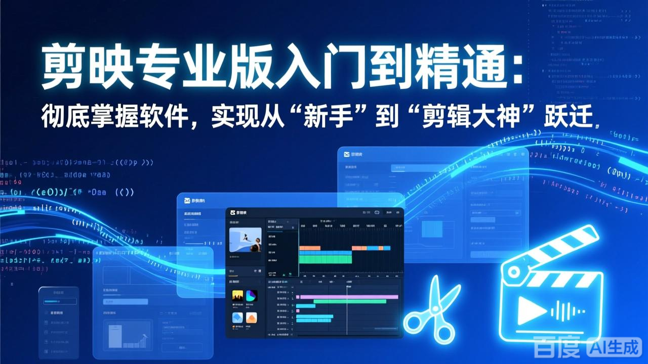 剪映专业版入门到精通：彻底掌握软件，实现从“新手”到“剪辑大神”跃迁-想要创业