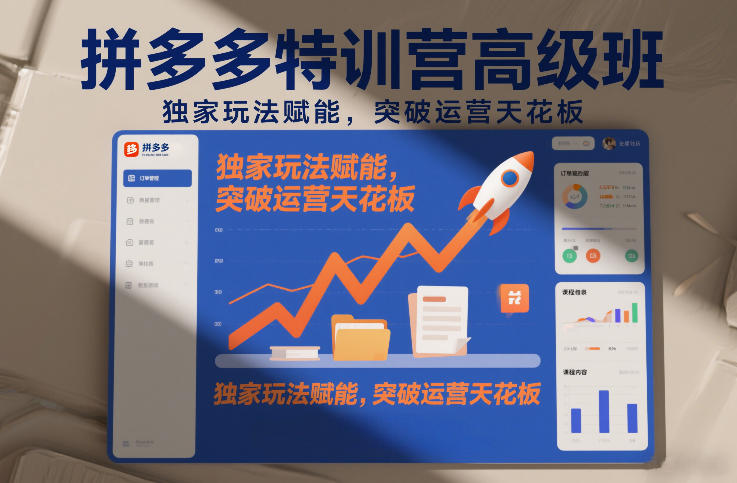拼多多特训营高阶班，独家玩法赋能，突破运营天花板(更新26年3月)-想要创业