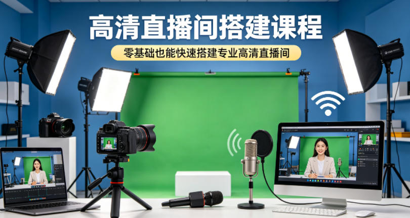 高清直播间搭建课程，零基础也能快速搭建专业高清直播间-想要创业