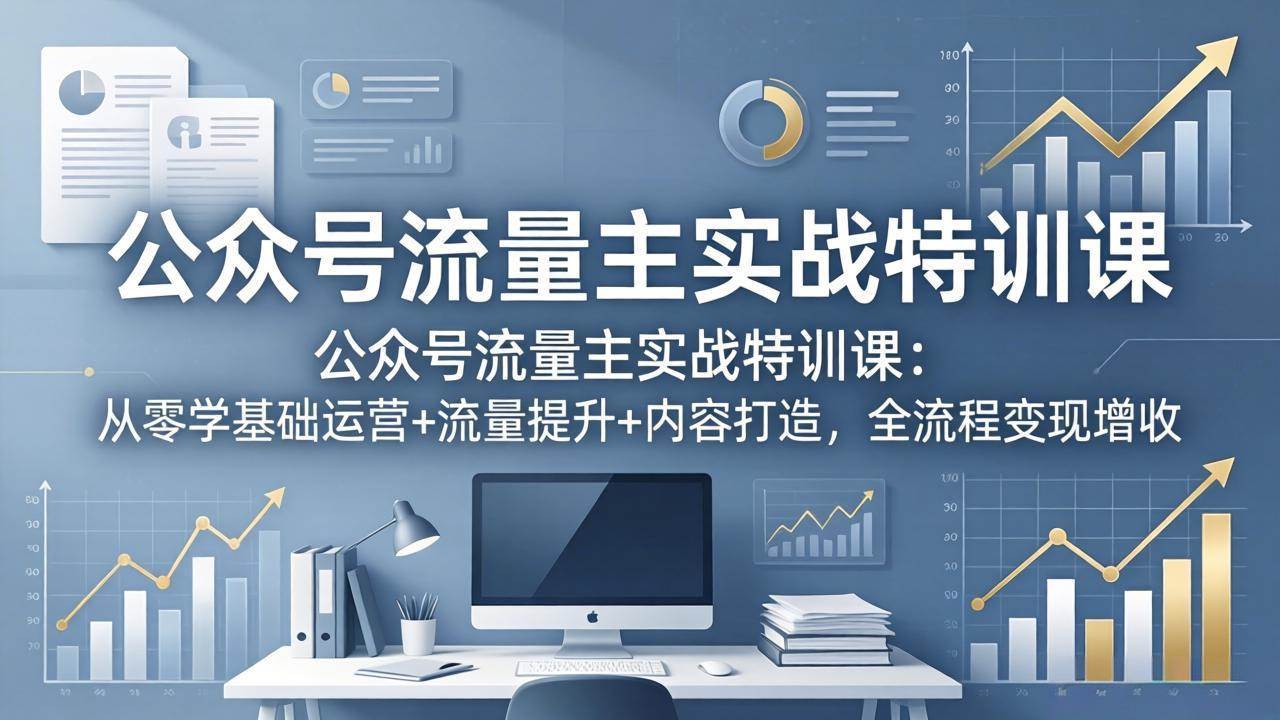 （18072期）公众号流量主实战特训课：从零学基础运营+流量提升+内容打造，全流程变现增收-想要创业