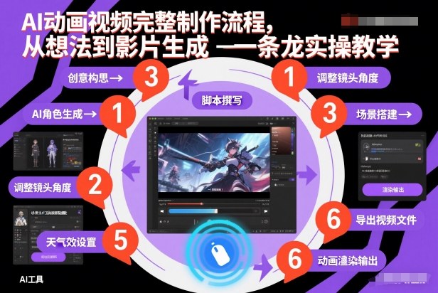 AI动画视频完整制作流程，从想法到影片生成一条龙实操教学-想要创业