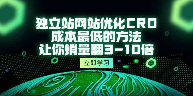 独立站网站优化CRO，成本最低的方法，让你销量翻3-10倍（5节课）-想要创业